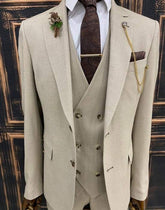 Beige trouwpak